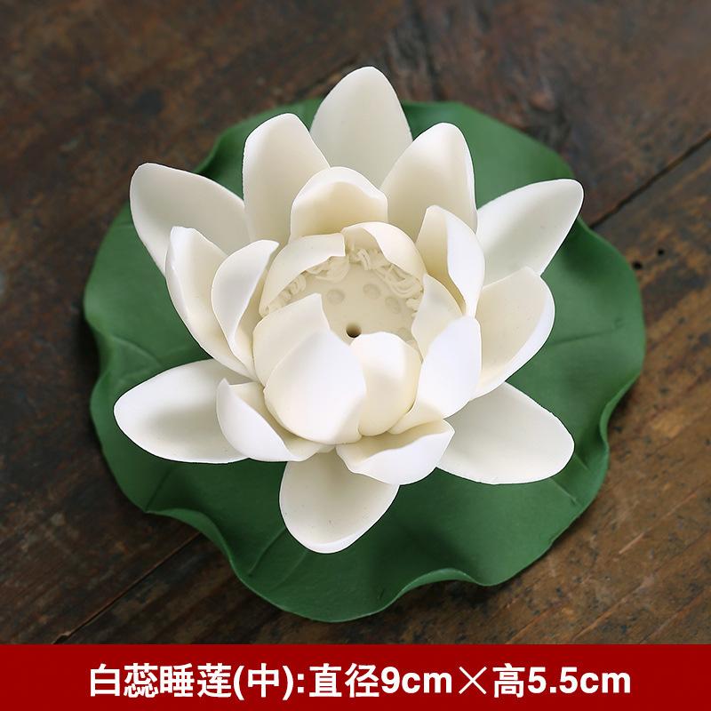 Ceramic Incense Burner Lotus Incense Plug Home Indoor Incense Table Incense Holder Line Incense Zen Decoration Ornaments
