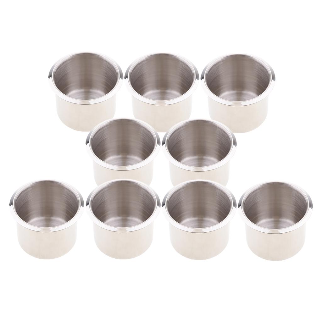 9x Stainless Steel Cup Drink Holder Marine Boat Auto Car Truck Camper