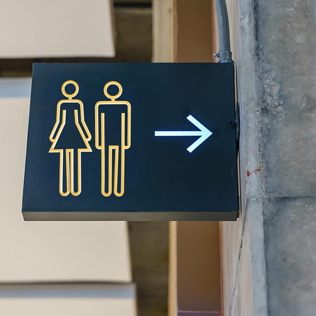 Acrylic Adhesive Backed Men's and Women's Bathroom Sign, Bathroom Door Signs, Restroom Signs for Business,Bathroom Signage (Golden)