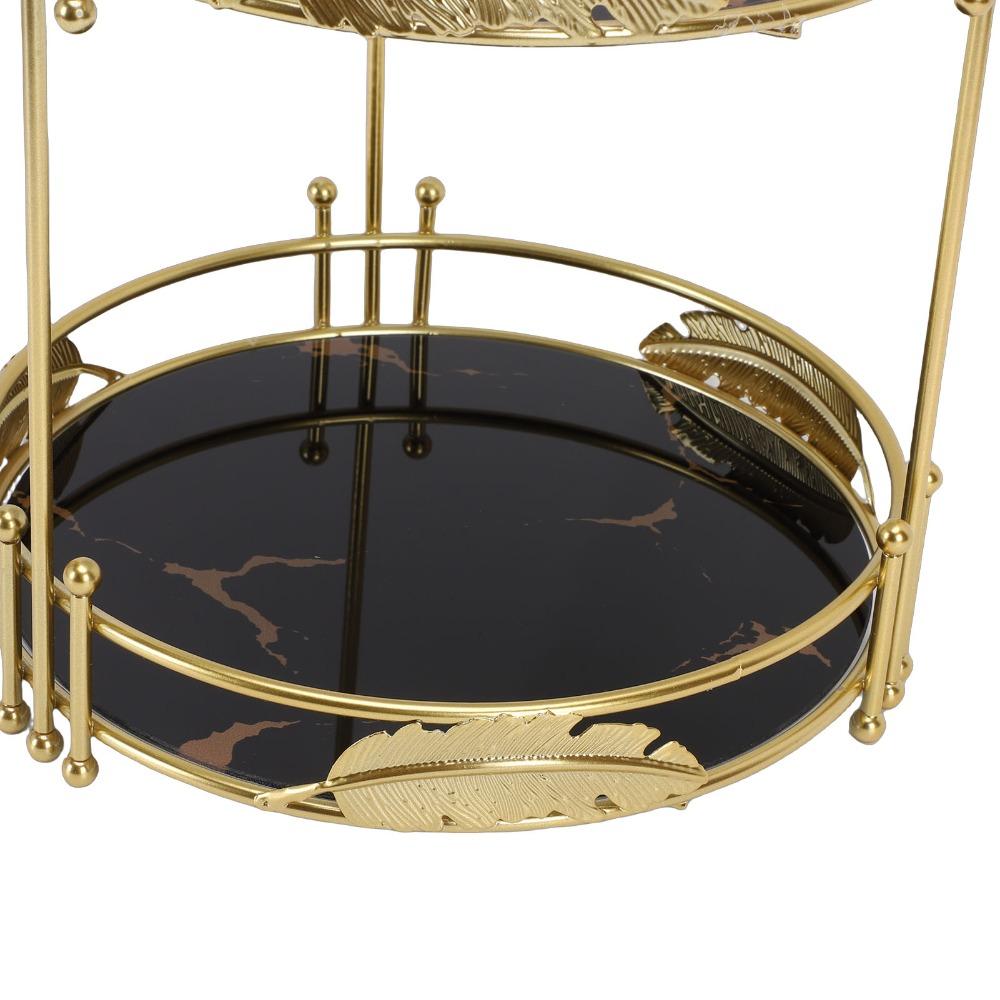Detachable Tray Desktop Shelf Gold Plated Cosmetics Storage Rack For Vanity Dresser Tabletop