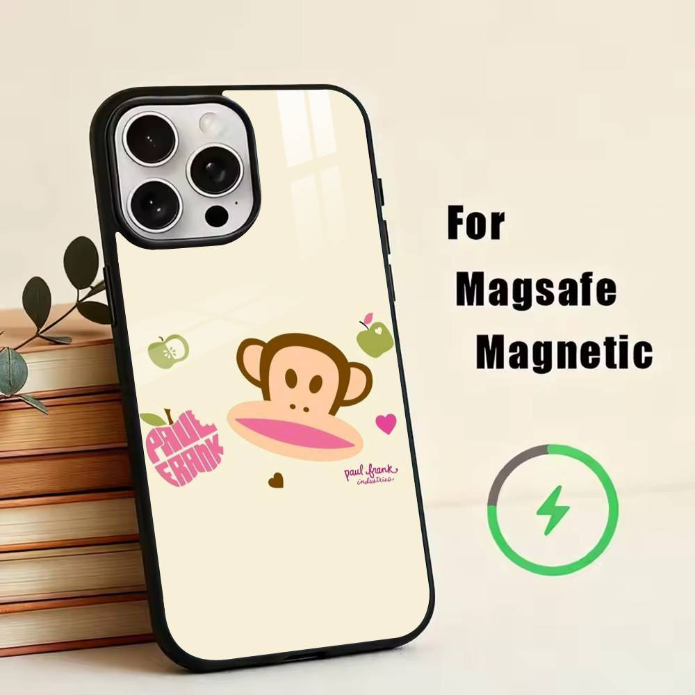 

P-Paul Frank Phone Case For iPhone17,16,15,14,13,12,11 Plus,Pro Magnetic with Magsafe Wireless Charging iPhone14Plus