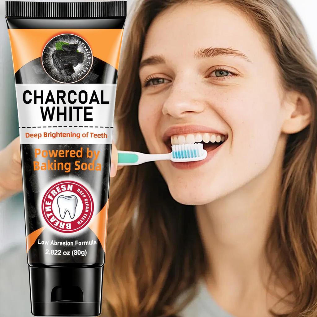 Charcoal Toothpaste-Remove More Plaque Around The Gumline Than A Non-baking Soda Toothpaste-Clean Teeth And Freshen Breath, 80g
