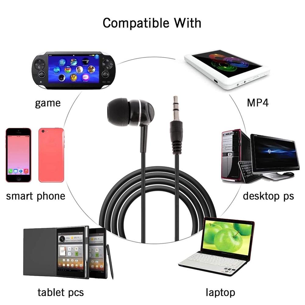 3.5mm Headphone Jack Single Side Earphone Ear Buds for One Ear Stereo to Mono In-Ear Single Earbud Style Headset Reinforced Cord