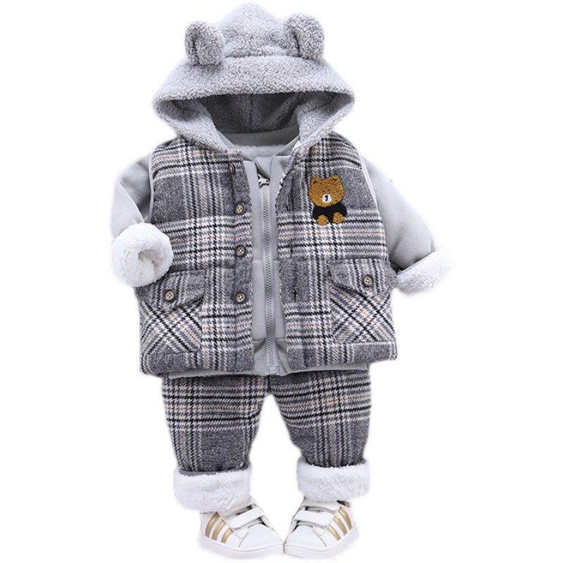 Boys' and Girls' Fleece-Lined Winter 3-Piece Set: Infant To Toddler Sweatshirt & Jacket (1-3 Years)