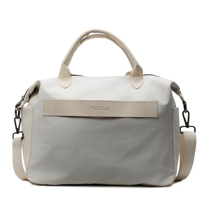

Solid Color Oxford Zipper Sewing Thread Travel Bags Large Capacity Commute Bags for Women 2026 High Quality Sweet Shoulder Bag білий