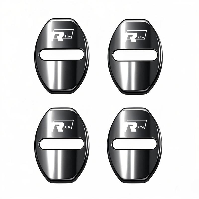 Lijk1 4Pcs Metal Car Door Lock Cover Protective Buckle Cover Sticker Tire Valve For VW GTI Polo Golf MK6 Passat Tiguan Arteon Jetta CC