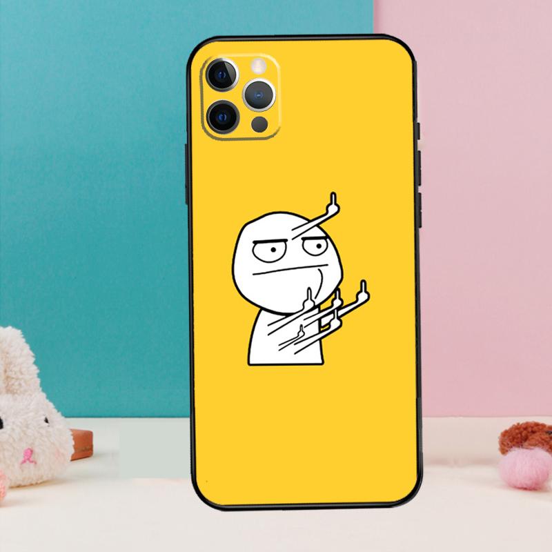 Funny Man Middle Finger Phone Case For iPhone 17 Air 16 15 14 13 11 12 Pro Max 12 13 Mini 15 16 Plus 16e Cover Coque