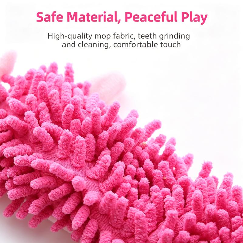 Dog Squeaky Plush Toy Long Strip Mop Fleece Animal Shape Teething Chew Molar Interactive Stress Relief Pet Toy For Dogs