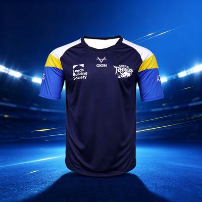 26 Leeds Rhinos "Leeds Building Society" Training Rugby League Jersey Men Y2K T-shirt Suitable for Daily Wear and Training Wear
