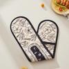 Heat Resistant Glove Oven Mitts Cotton Linen Microwave Baking BBQ Potholders Nonslip Household Kitchen Baking Glove Cooking Tool