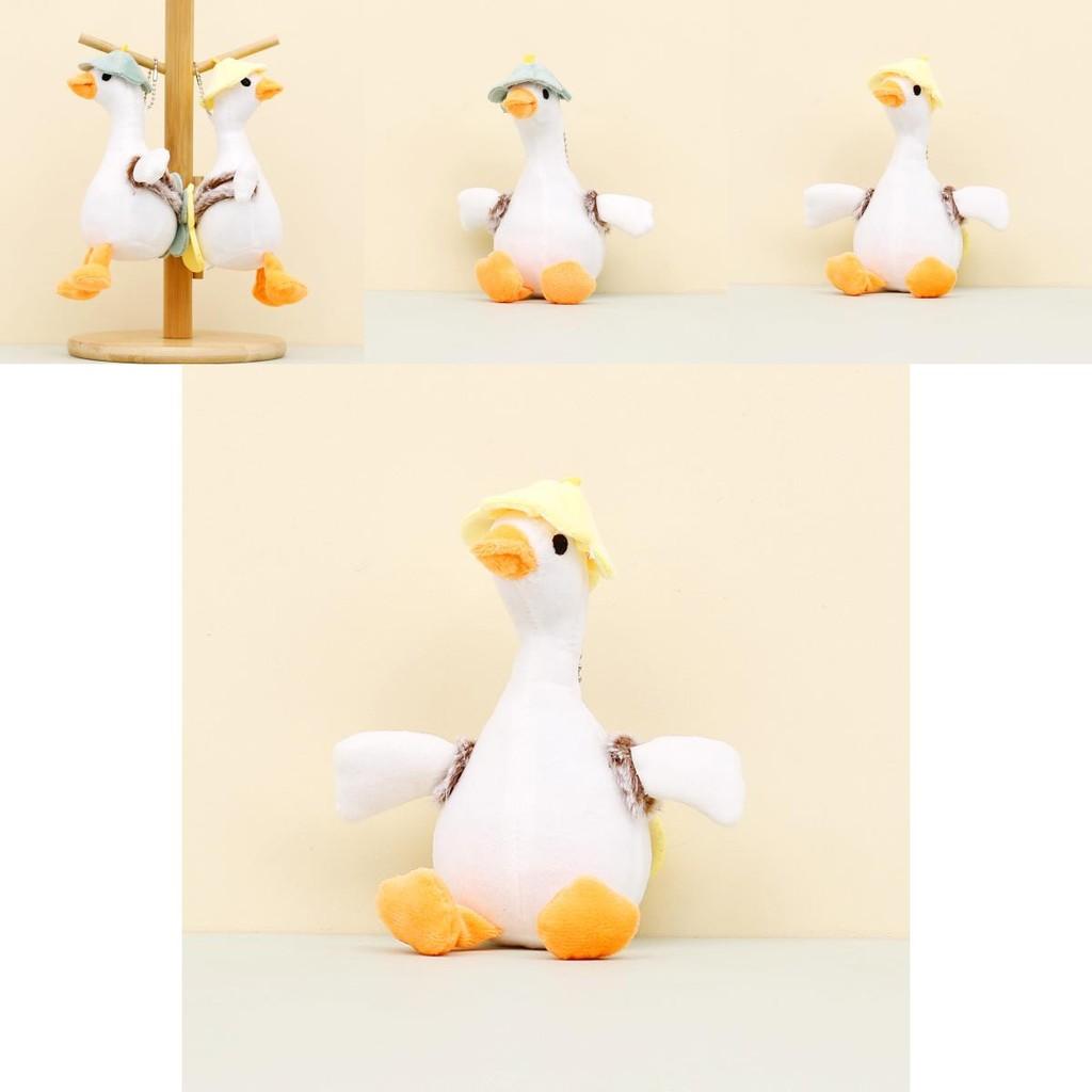 Adorable White Goose Plush Toy Keychain Cartoon Duck Doll Backpack Charm