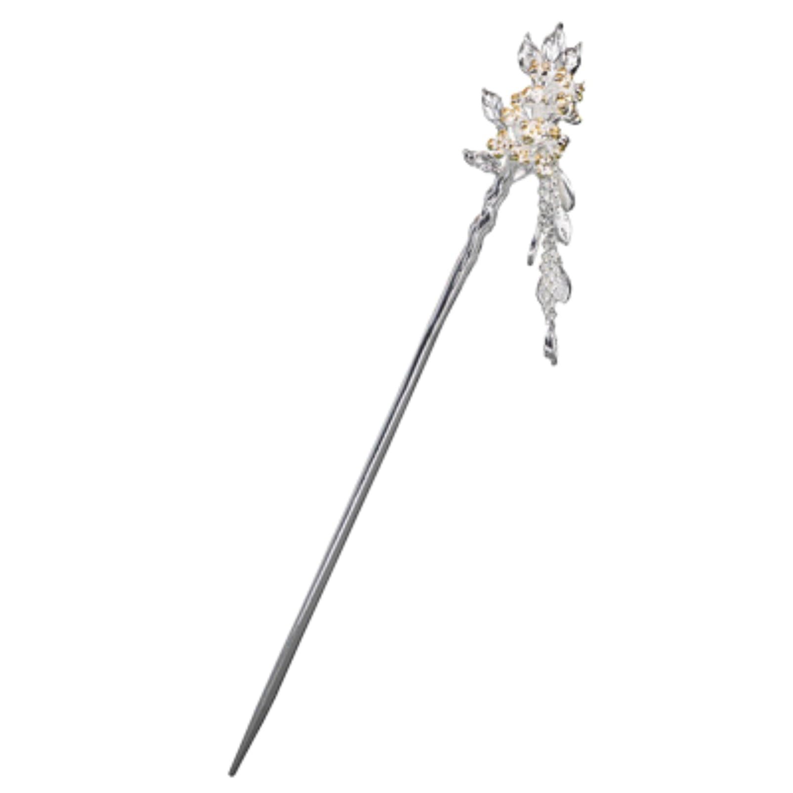 

[Miaomyao] Kanzashi (Japanese hair ornament), single piece, for Japanese formal wear, formal kimono, antique style, flower, osmanthus, silver, hair