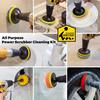 12pcs Electric Drill Brush Set - Yellow Cleaning Attachments for Tile/Grout/Floor, Stain Removal & Polishing