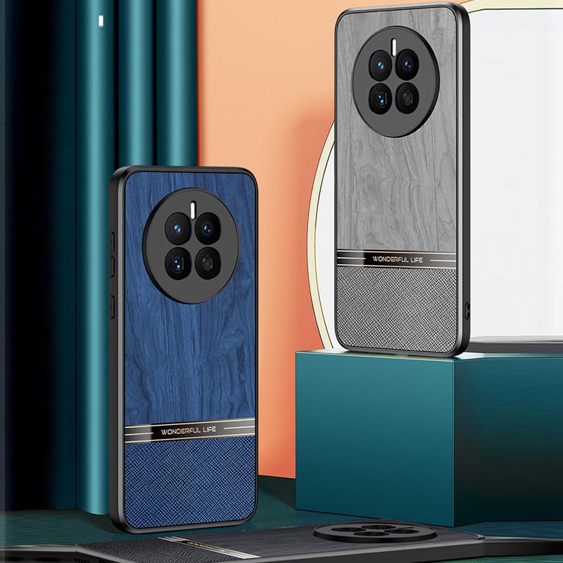Custodia per telefono con texture ad albero simulata per Huawei Mate 60 Pro, protezione per obiettivo della fotocamera per HUAWEI Mate 50 30 40 60 Pro Plus, morbida custodia in silicone