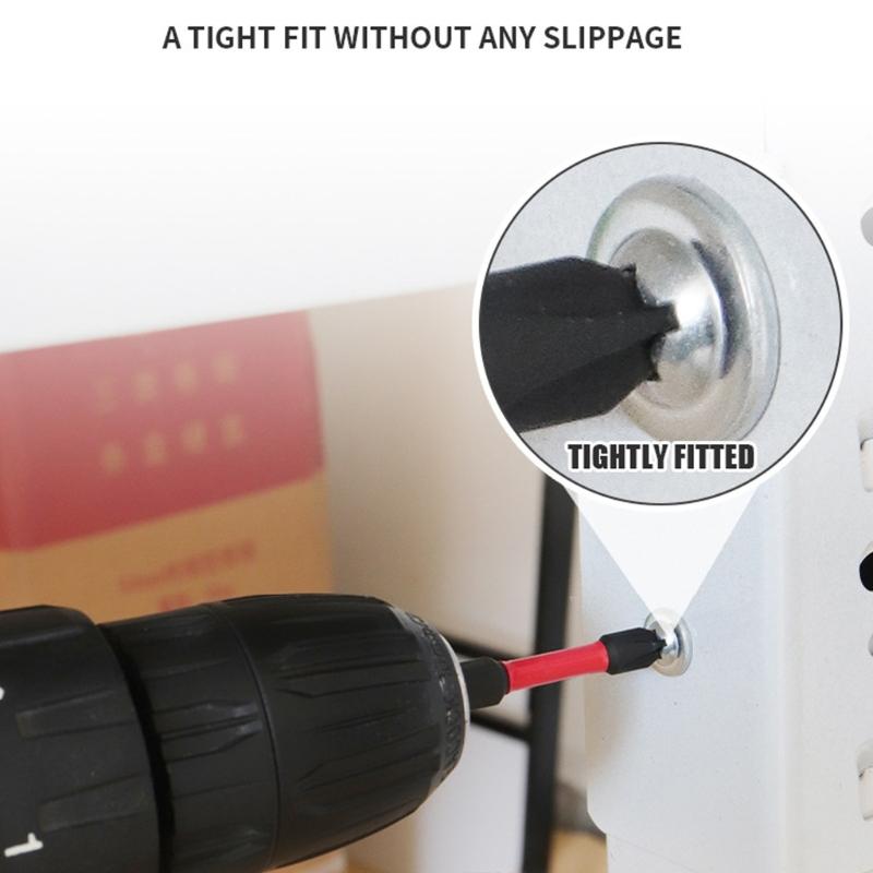 Magnetic Head Crosses Screwdriver Bit Durability Steel Construction Shock Resistant Drill Bit With Keychain Storage