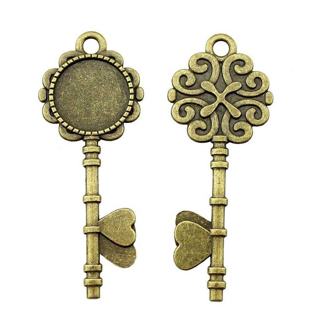 10 Stück 20mm Innenmaß Antik-Bronze Farbe 34 Stil Cabochon Fassung Anhänger Passend für 20mm Glas Cabochon