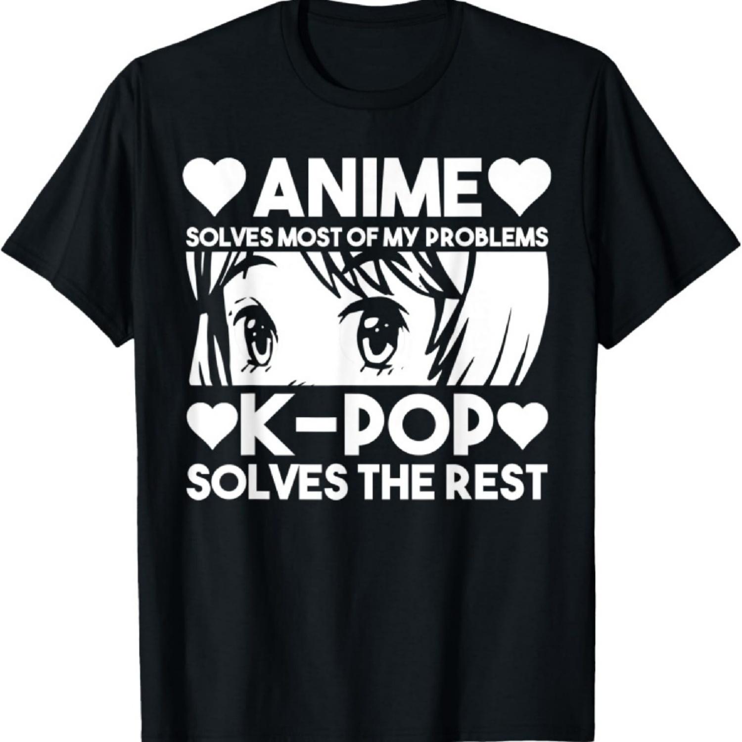 

аниме решает большинство проблем k-pop K-pop мерч футболка XXXXXL чёрный