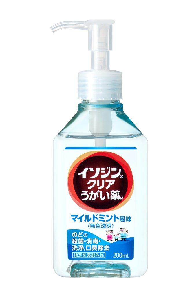 

Isodine Clear Mouthwash M 200mL Mild mint flavor for bad breath ideal for sterilizing and disinfecting the throat and oral Made in Japan – control,