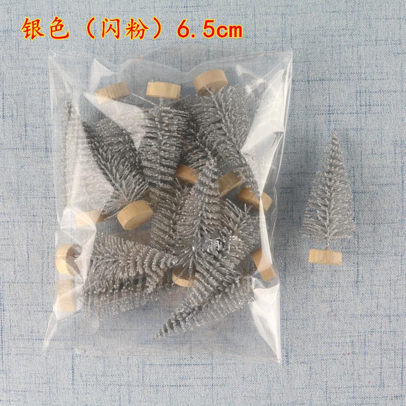 12 Mini-Weihnachtsbäume zum Selbermachen (4,2 cm), künstliche Kiefern, Mini-Sisal-Flaschenbürsten, weißer Weihnachtsbaum, Weihnachtsmann, Schnee, Frost, Hausdekoration