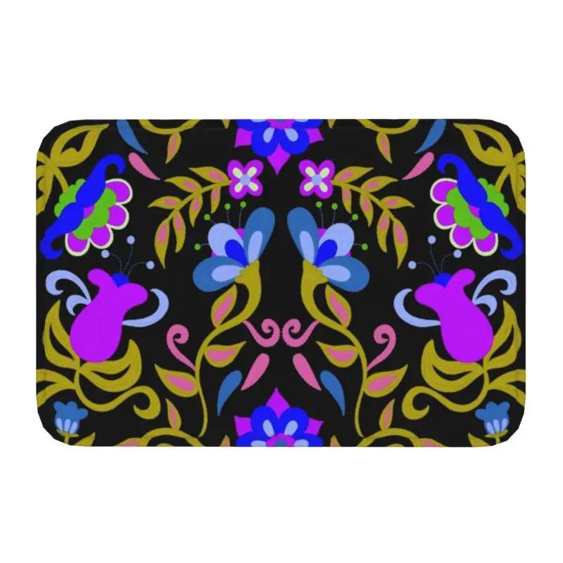 Day Of The Dead Kitten Cat Sugar Skull Front Floor Door Entrance Mats Outdoor Mexican Halloween Floral Doormat Garden Carpet Rug