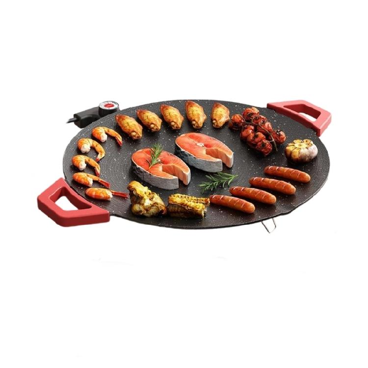 

Multipurpose Nonstick Electric Cookware Round Griddle Alloy Fast Heating Grill Pan Temperature Control For Healthy Meals 30cm