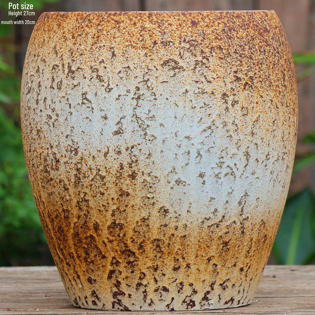 Large Vintage Ceramic Flower Pot for Indoor/Outdoor Plants - Breathable Tall Wide-Mouth Design for Bougainvillea & Succulents