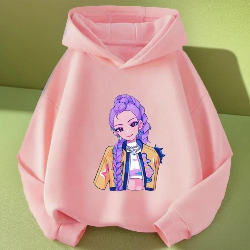 

Cartoon Anime Trend Children Hooded Sweatshirt Boy Girl Autumn Winter Daily Outdoor Casual Loose Street Warm Soft 120
