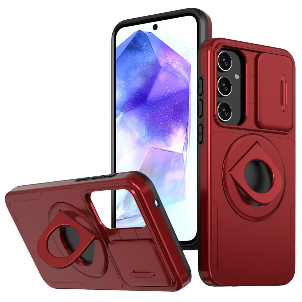 Etui na Samsung Galaxy A35 5G z przesuwaną osłoną aparatu TPU+PC Ochraniacz telefonu