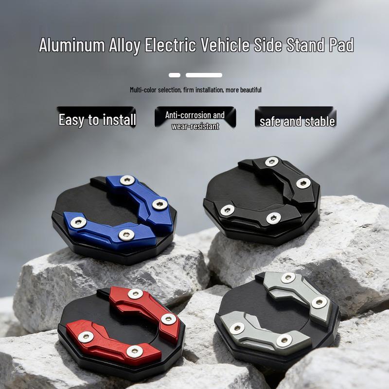 Aluminum Alloy Anti-Slip Kickstand Pad for Electric Vehicles, Scooters, and Motorcycles