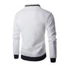 2Pcs/Set Men Suit Stand Collar Long Sleeve Zipper Placket Baseball Coat Elastic