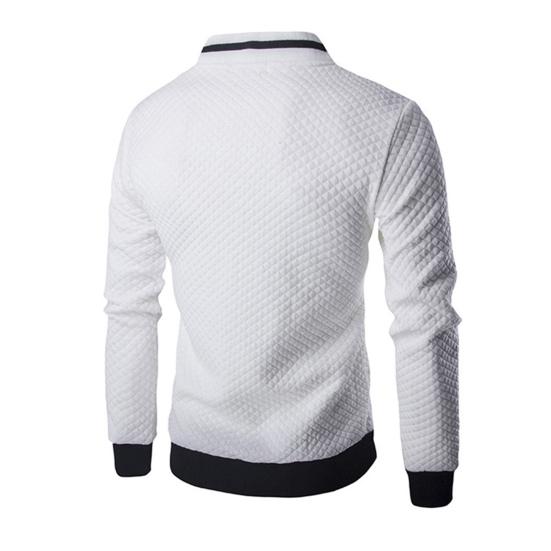 2Pcs/Set Men Suit Stand Collar Long Sleeve Zipper Placket Baseball Coat Elastic