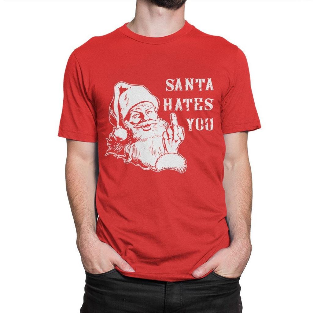 Santa Hates You Funny Christmas T-Shirt, Funny Xmas Tee, Men's Women's Sizes (NOV-99051)