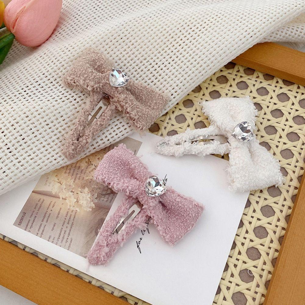 

Crystal Knitted Hairpin Bow Sweet Barrettes Trendy Bow Hair Clip Party хаки