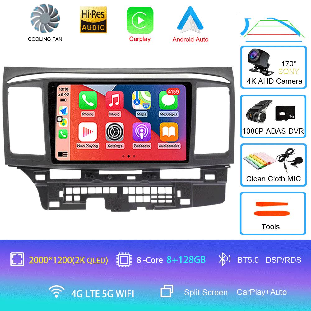 Android 14 video Player For MITSUBISHI LANCER 9 10 X 2008 - 2016 9Inch Car Radio Stereo Audio GPS Carplay Auto Screen