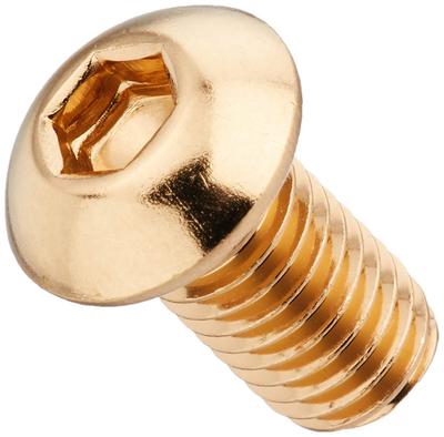 POSH M8X15 810830-015 Button Cap Bolts, Stainless Steel, 24K Gold Plated, Pack of 2