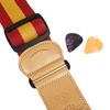 Colourful Stripe Belt with Guitar Picks and Pick Pocket Guitar Shoulder Strap for Acoustic Guitar Ukulele Bass Electric Guitar
