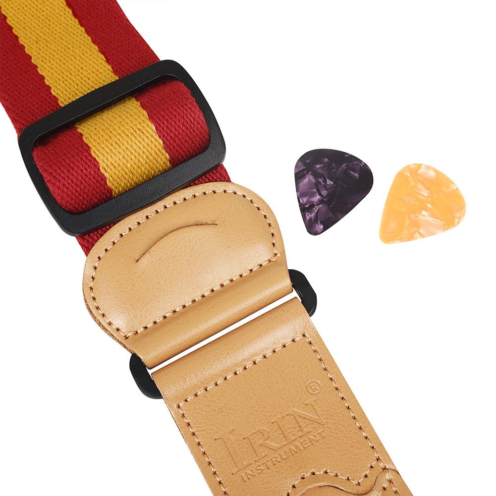 Colourful Stripe Belt with Guitar Picks and Pick Pocket Guitar Shoulder Strap for Acoustic Guitar Ukulele Bass Electric Guitar