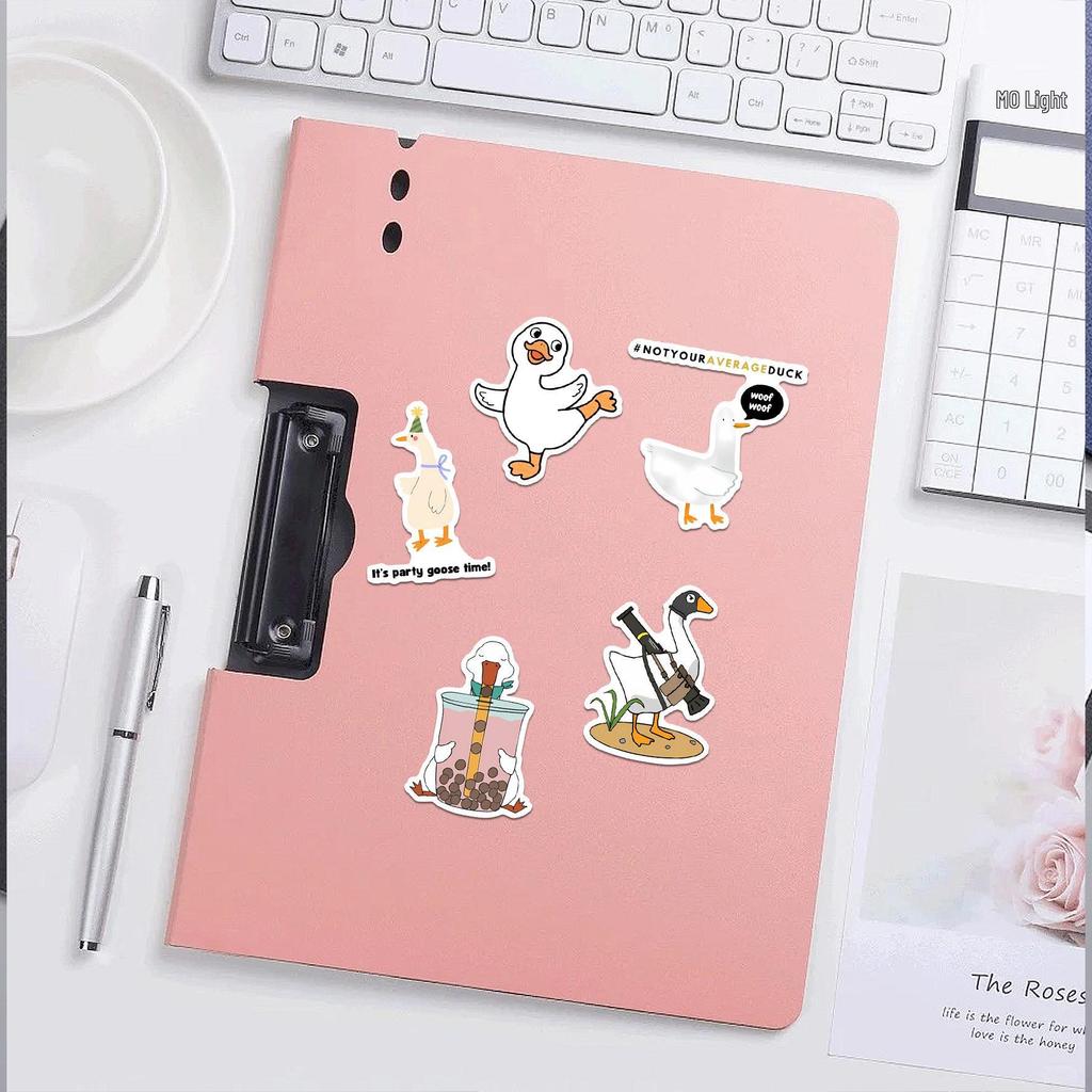 50 Cute Cartoon Duck Waterproof Stickers for DIY Journals & Luggage