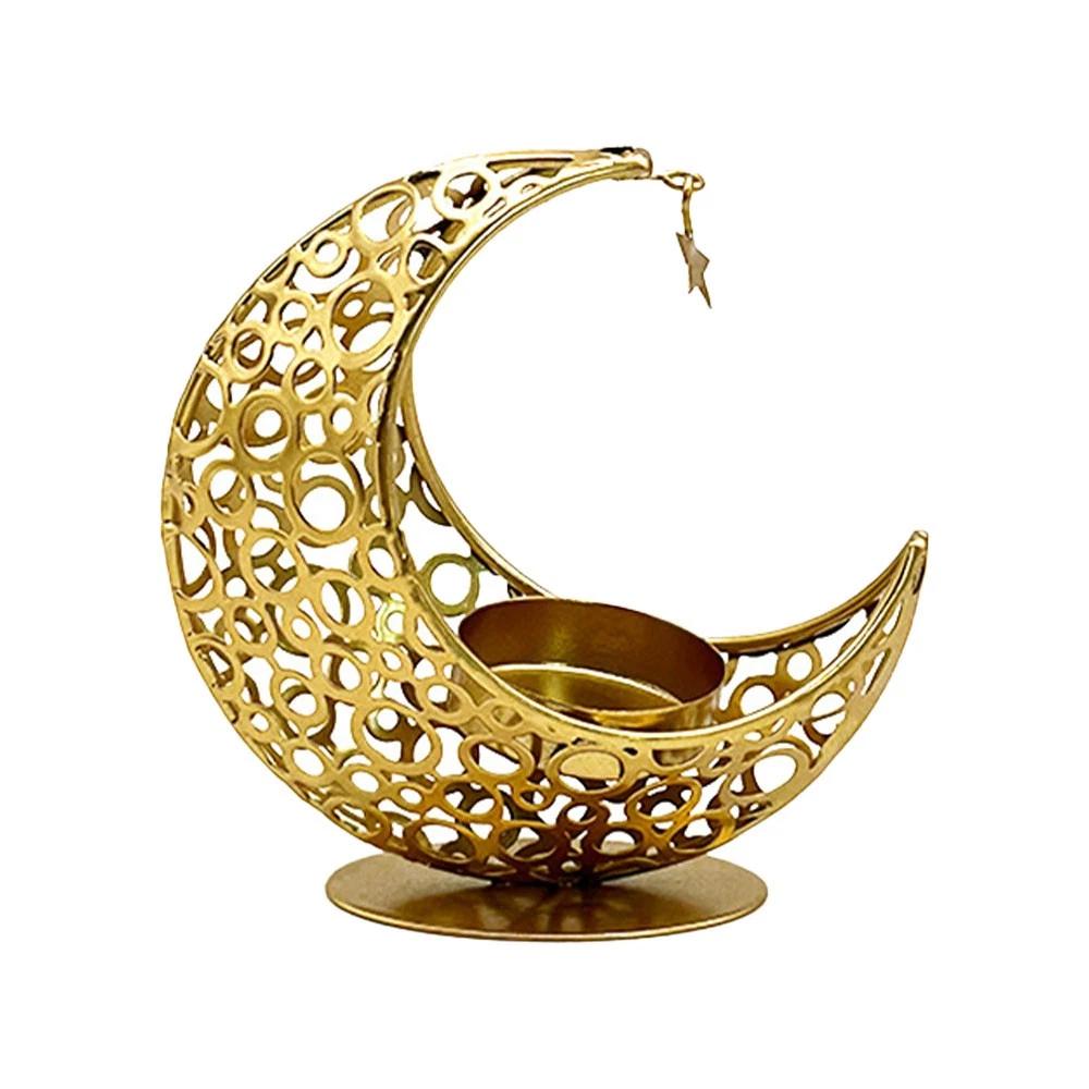

Moon Candle Holder Metal Christmas Decor Romantic Light INS Style Wedding Table Tea Light Cup Stand Table Decorations 1Pc золотистый