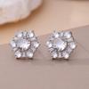 Korean-Japanese Style Zirconia Snowflake Flower Stud Earrings - Light Luxury Niche Design