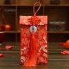 Faux Silk Red Envelope Chinese Wedding Red Pocket Lucky Money Hongbao Card Cash Envelope with Chinese Knot for New Year Spring Festival Wedding