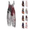 Women's Jumpsuit  Print Casual Loose Vintage Shoulder Strap Cotton Linen