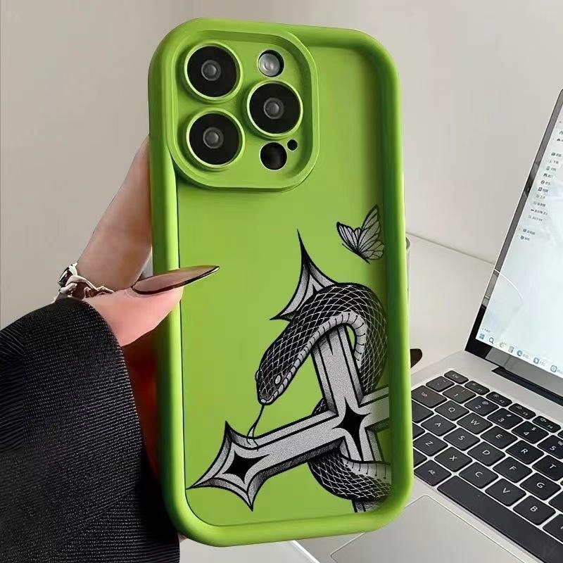 The new snake is suitable for iphone16pro mobile phone case, Apple 15 anti-drop 14 cross 13promax Europe and America 12x.