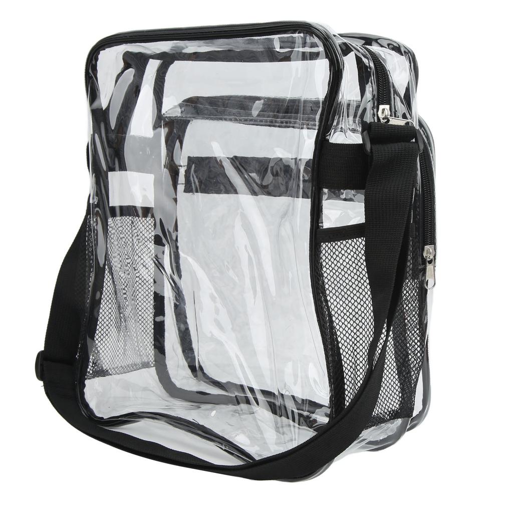 Clear Messenger Bag PVC Waterproof Visible Zipper Design Crossbody Tote Shoulder Bag for Travel