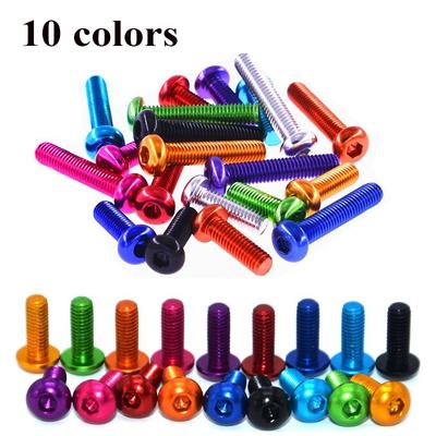 10 Stück M3 * 5/6/8/10/12/14/16 bunte Aluminiumlegierung 7075 Sechskant-Innensechskant-Knopf-Rundkopfschrauben