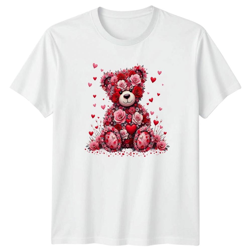 Floral Bear Valentines Day Holidays Unisexs TShirt Unisexs Tee Graphic Unisex Shirt S