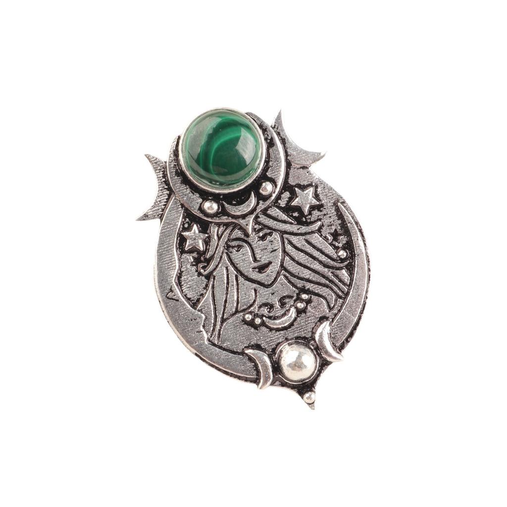Natural Green Malachite 925 Sterling Silver Girls Pendant For Women's 1.63" CP-22-31