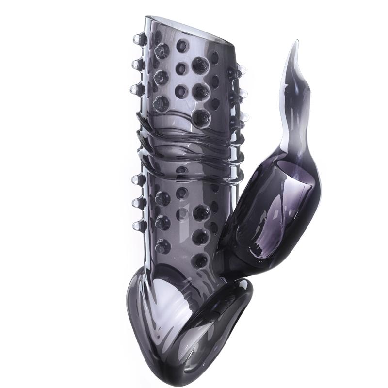 Vibrador de Estimulação do Clitóris Feminino Anel Peniano Brinquedos Sexuais Para Homens Retardar a Ejaculação Anel Peniano Manga Gaiola de Castidade Adulta Sex Shop