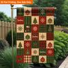 2D Flat, 2D Flat Printing Garden Flag 1pc, Christmas Tree And Snowflakes Durable Single-Sided Print Yard Flag, Garden & Home Holiday Decoration, 29.97