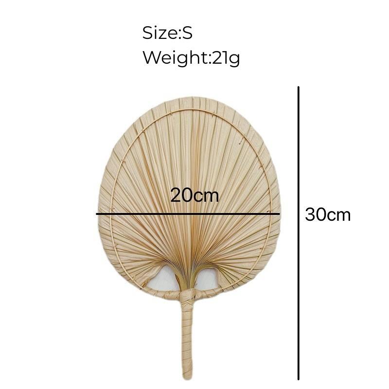 1pc Chinese Style Pure Hand Woven Craft Fan Summer Mosquito Repellent Fan Natural Palm Leaf Hand Shake Fan Home Decoration